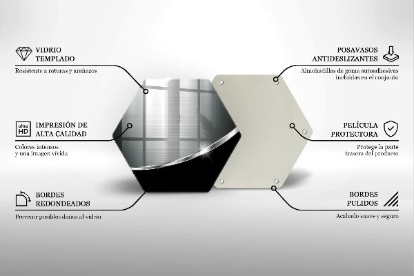 Tagliere in vetro Astrazione con metallo