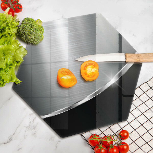 Tagliere in vetro Astrazione con metallo