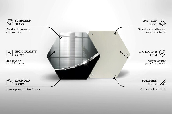 Tagliere in vetro Astrazione con metallo