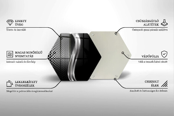 Tagliere in vetro Struttura in metallo