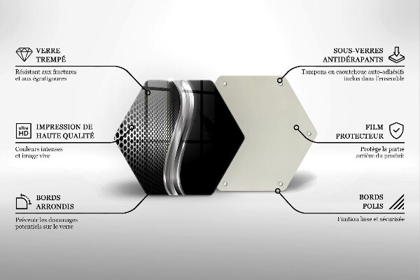 Tagliere in vetro Struttura in metallo