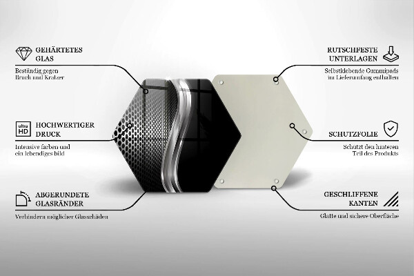 Tagliere in vetro Struttura in metallo