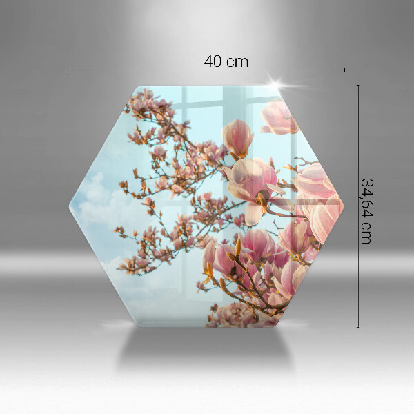 Tagliere in vetro Albero di fiori rosa