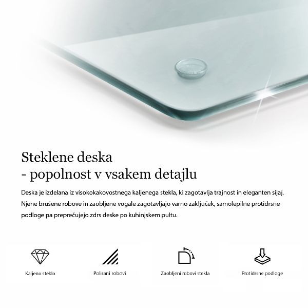 Tagliere in vetro temperato trasparente 2x40x52 cm