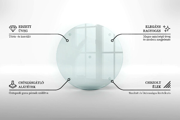 Tagliere in vetro temperato trasparente 40 cm