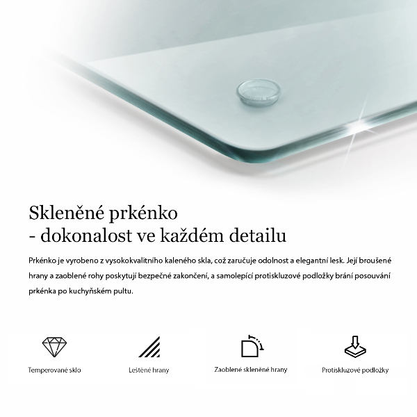 Tagliere in vetro trasparente 60x52 cm