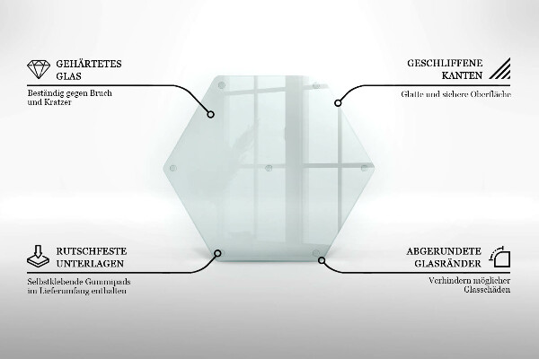 Tagliere in vetro temperato trasparente 40 cm