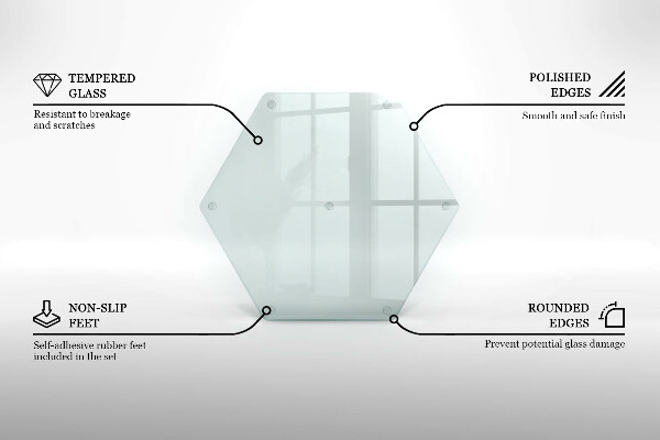 Tagliere in vetro temperato trasparente 40 cm