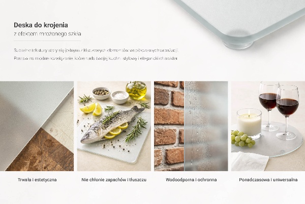 Tagliere in vetro temperato doppio 2 pz. 30x52 cm