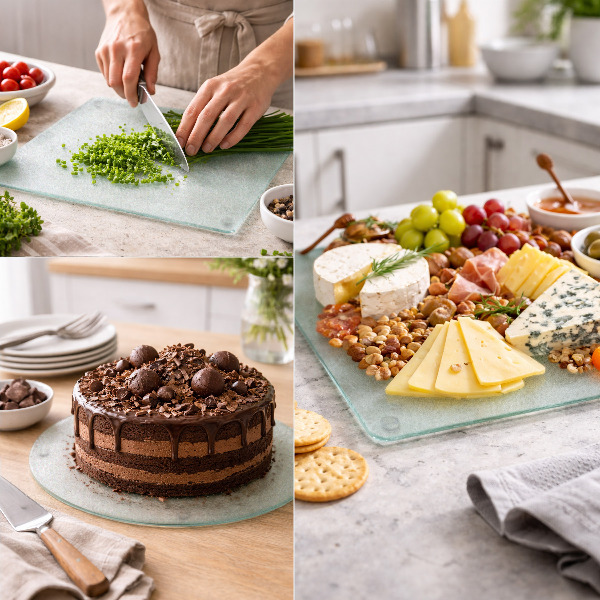 Tagliere in vetro rettangolare 52x30 cm