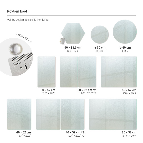 Tagliere in vetro rettangolare 52x40 cm