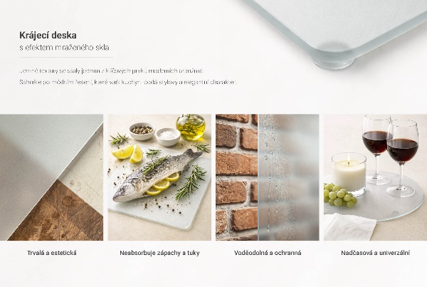 Tagliere in vetro rettangolare 60x52 cm