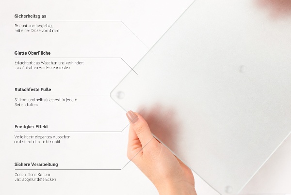 Tagliere in vetro rettangolare 60x52 cm