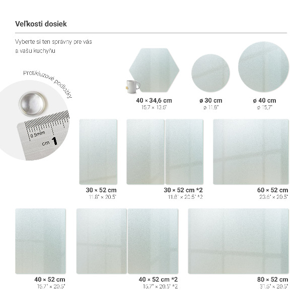 Tagliere in vetro rettangolare 60x52 cm