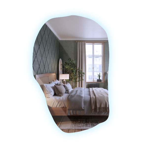Specchio irregolare retroilluminato unico 70x46 cm