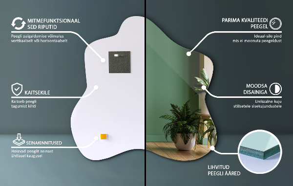 Specchio irregolare a forma di macchia 58x58 cm