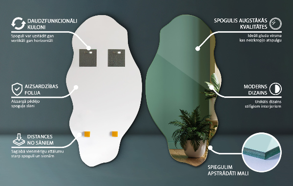 Specchio irregolare macchia 40x80