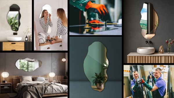 Specchio forma irregolare macchia 50x100