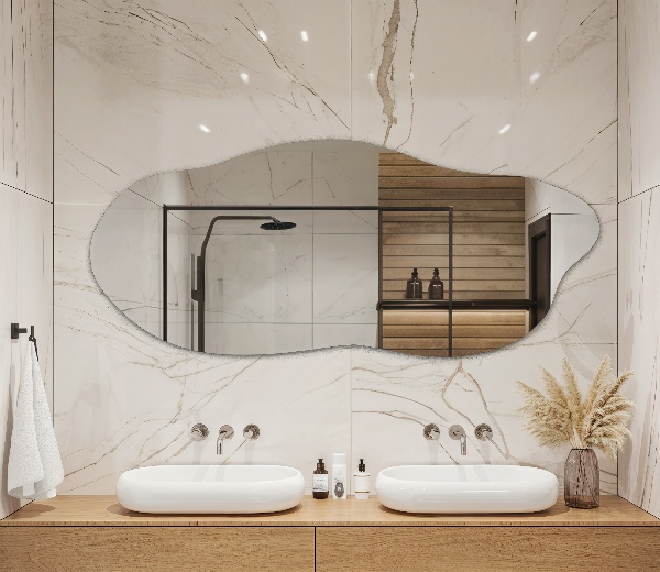 Specchio asimmetrico senza cornice 40x90 cm