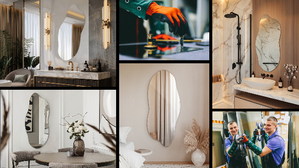 Specchio forma irregolare moderno 45x100 cm