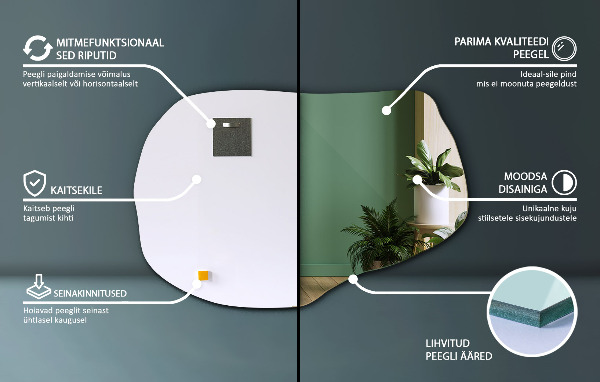 Specchio irregolare decorativo 70x46 cm