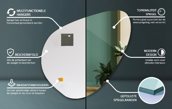 Specchio irregolare 48x48 cm