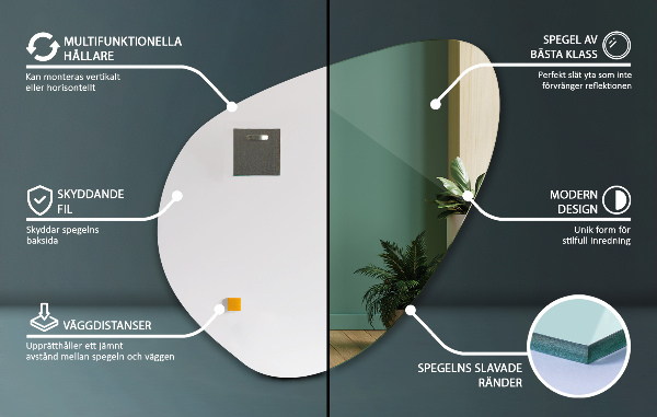 Specchio irregolare 48x48 cm