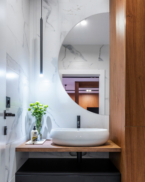 Specchio semicerchio da parete senza cornice 25x50 cm