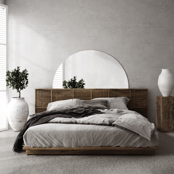 Specchio moderno semicircolare senza cornice 30x60 cm