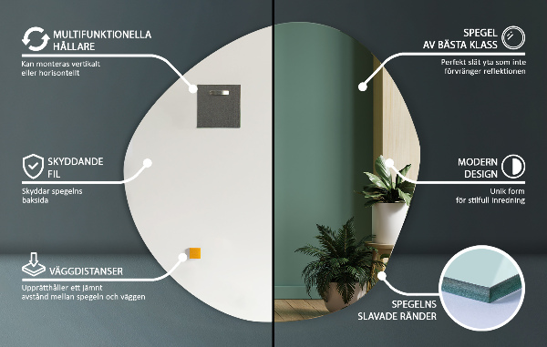 Specchio decorativo irregolare senza cornice 77x77 cm