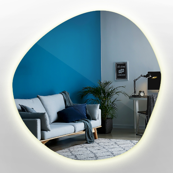 Specchio forma irregolare con led 68x67 cm
