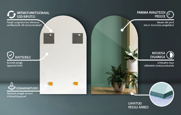 Specchio asimmetrico porticato 45x80 cm