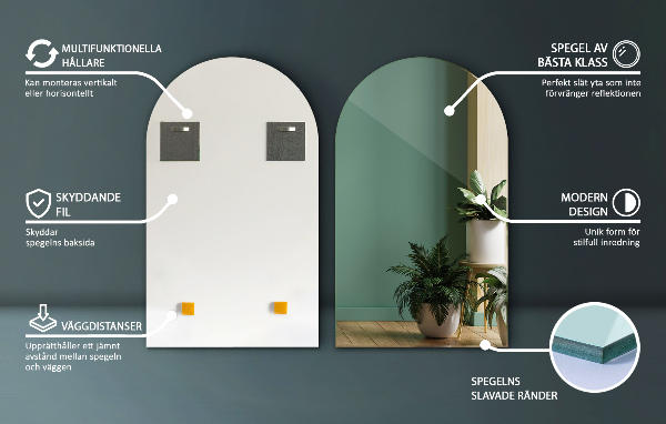 Specchio originale arrotondato 60x100 cm