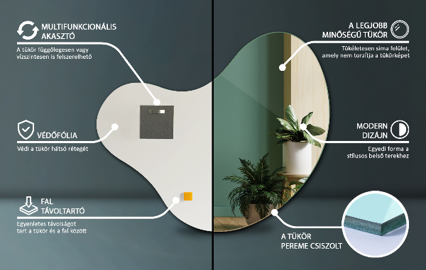 Specchio originale senza cornice 58x58 cm