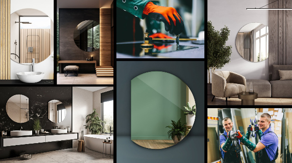 Specchio con tagli particolari 63x70 cm