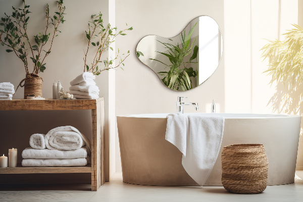 Specchio forma organica senza cornice 77x77 cm