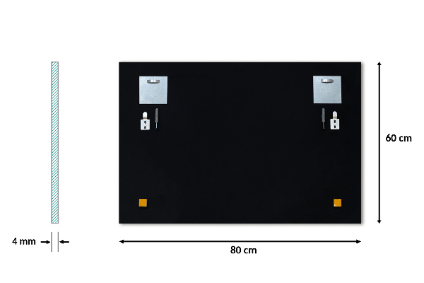 Specchio rettangolare senza cornice 80x60 cm