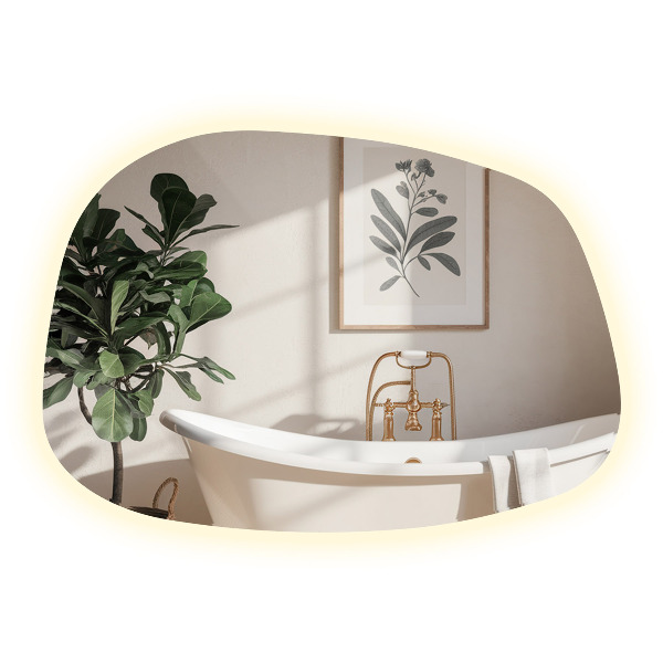 Specchio estetico con LED 91x66 cm