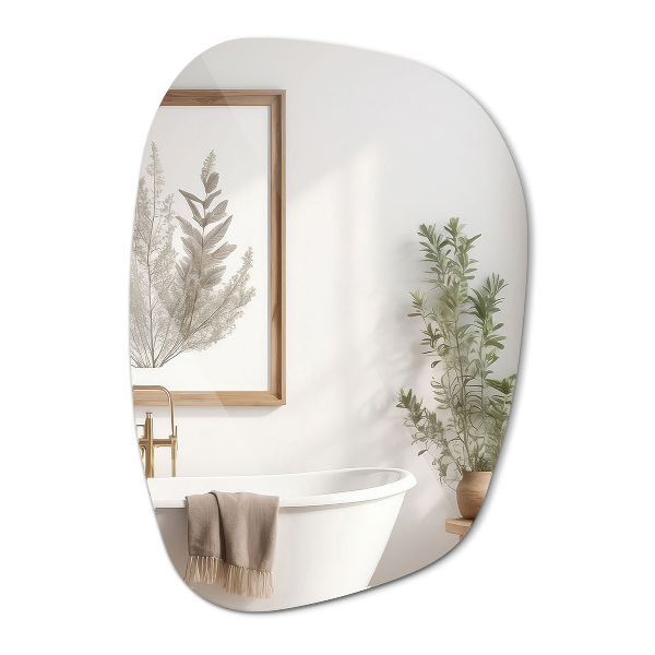 Specchio asimmetrico a forma di macchia 79x57 cm