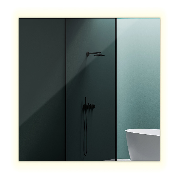 Specchio rettangolare da parete con luce 50x50 cm