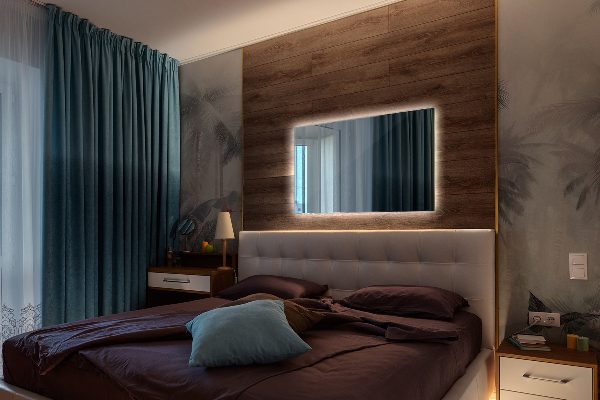 Specchio rettangolare moderno led 60x40 cm