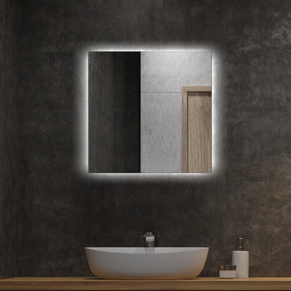 Specchio bagno rettangolare con luce 50x50 cm