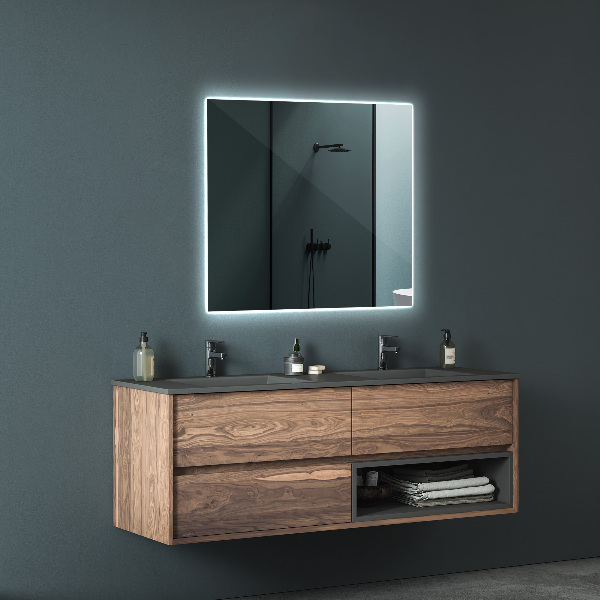 Specchio bagno rettangolare con luce 50x50 cm