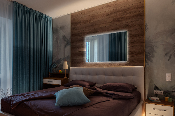 Specchiera bagno rettangolare led 60x40 cm