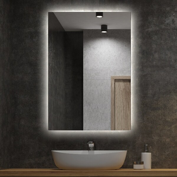 Specchio da bagno rettangolare retroilluminato 80x60 cm