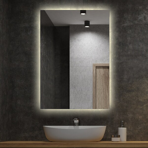 Specchio da bagno rettangolare retroilluminato 80x60 cm
