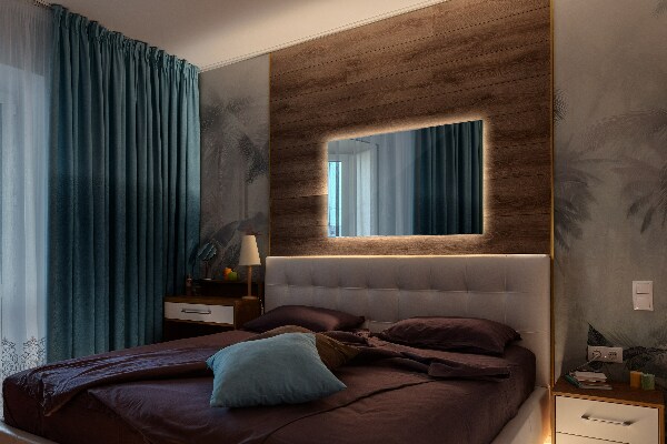 Specchio da bagno rettangolare retroilluminato 80x60 cm