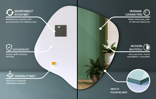 Specchio irregolare macchia originale 58x59 cm