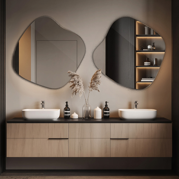 Specchio irregolare macchia originale 58x59 cm