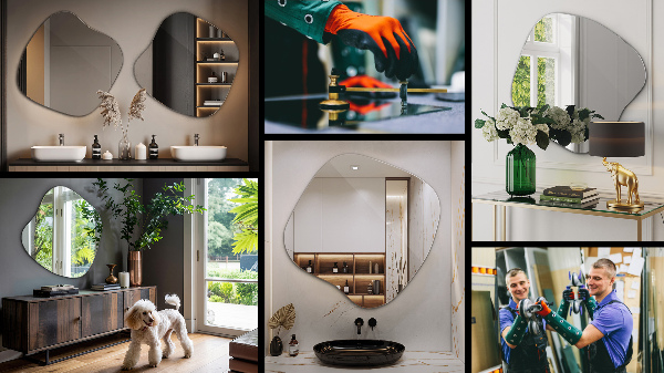 Specchio irregolare macchia originale 58x59 cm